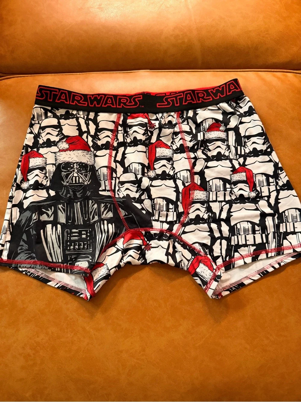 Star Wars Men's Black & White Stormtrooper Holiday Compression Shorts